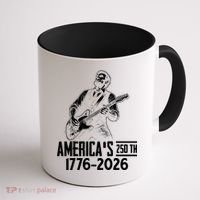 Abraham Lincoln Rcoks Guitar 4th July 250th Anniversary Coffee Mug thumb 1