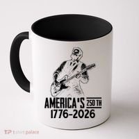 Abraham Lincoln Rcoks Guitar 4th July 250th Anniversary Coffee Mug thumb 0