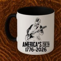 Abraham Lincoln Rcoks Guitar 4th July 250th Anniversary Coffee Mug thumb 2