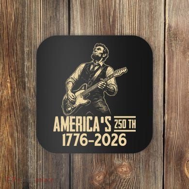 Abraham Lincoln Rcoks Guitar 4th July 250th Anniversary Coaster