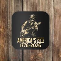 Abraham Lincoln Rcoks Guitar 4th July 250th Anniversary Coaster thumb 0