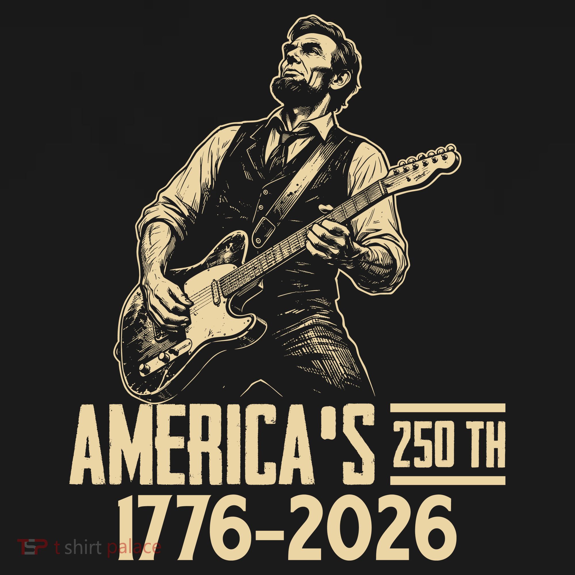 Abraham Lincoln Rcoks Guitar 4th July 250th Anniversary Women's Hoodie