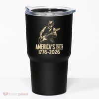 Abraham Lincoln Rcoks Guitar 4th July 250th Anniversary Tumbler thumb 0