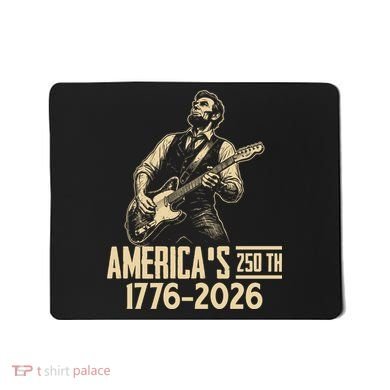 Abraham Lincoln Rcoks Guitar 4th July 250th Anniversary Mousepad