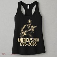 Abraham Lincoln Rcoks Guitar 4th July 250th Anniversary Women's Tank Top thumb 3