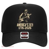 Abraham Lincoln Rcoks Guitar 4th July 250th Anniversary Hat thumb 0