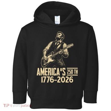 Abraham Lincoln Rcoks Guitar 4th July 250th Anniversary Toddler Hoodie
