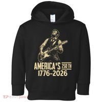 Abraham Lincoln Rcoks Guitar 4th July 250th Anniversary Toddler Hoodie thumb 0