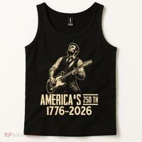 Abraham Lincoln Rcoks Guitar 4th July 250th Anniversary Tank Top thumb 2