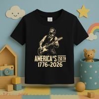Abraham Lincoln Rcoks Guitar 4th July 250th Anniversary Toddler T-Shirt thumb 3
