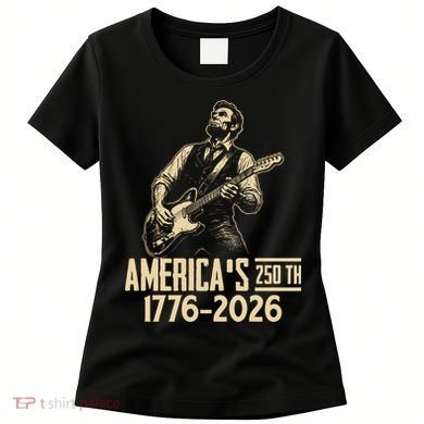 Abraham Lincoln Rcoks Guitar 4th July 250th Anniversary Women's T-Shirt