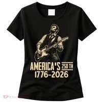 Abraham Lincoln Rcoks Guitar 4th July 250th Anniversary Women's T-Shirt thumb 0