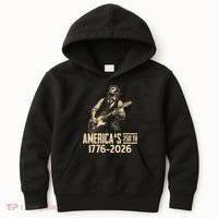 Abraham Lincoln Rcoks Guitar 4th July 250th Anniversary Kids Hoodie thumb 0
