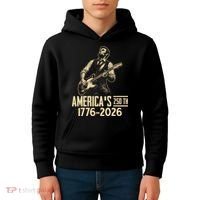 Abraham Lincoln Rcoks Guitar 4th July 250th Anniversary Kids Hoodie thumb 4