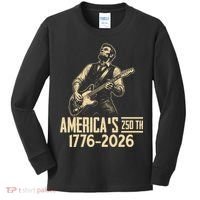 Abraham Lincoln Rcoks Guitar 4th July 250th Anniversary Kids Long Sleeve Shirt thumb 0