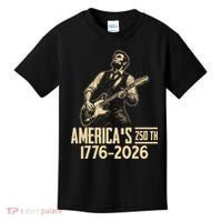 Abraham Lincoln Rcoks Guitar 4th July 250th Anniversary Kids T-Shirt thumb 0