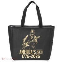 Abraham Lincoln Rcoks Guitar 4th July 250th Anniversary Tote Bag thumb 0