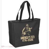 Abraham Lincoln Rcoks Guitar 4th July 250th Anniversary Tote Bag thumb 2
