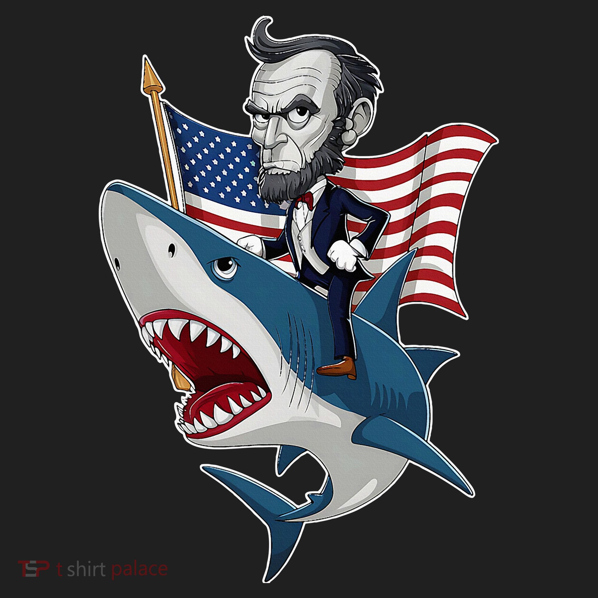 Abraham Lincoln Riding A Shark 4th Of July Women's Sweatshirt