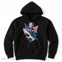 Abraham Lincoln Riding A Shark 4th Of July Hoodie thumb 0