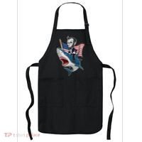 Abraham Lincoln Riding A Shark 4th Of July Apron thumb 0
