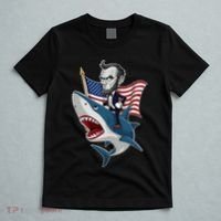 Abraham Lincoln Riding A Shark 4th Of July T-Shirt thumb 5