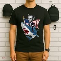 Abraham Lincoln Riding A Shark 4th Of July T-Shirt thumb 6