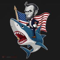 Abraham Lincoln Riding A Shark 4th Of July Pajama Set thumb 2