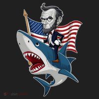 Abraham Lincoln Riding A Shark 4th Of July Tumbler thumb 3