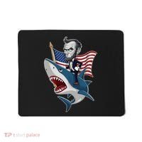 Abraham Lincoln Riding A Shark 4th Of July Mousepad thumb 0