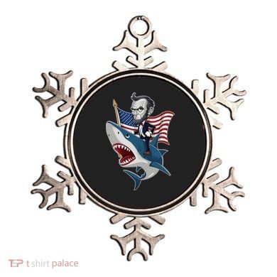 Abraham Lincoln Riding A Shark 4th Of July Ornament