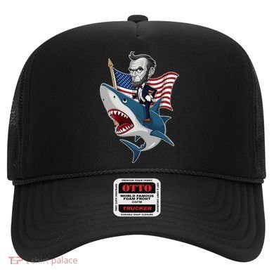Abraham Lincoln Riding A Shark 4th Of July Hat