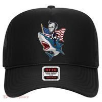 Abraham Lincoln Riding A Shark 4th Of July Hat thumb 0