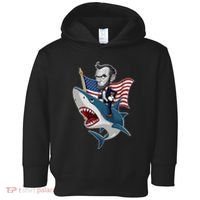 Abraham Lincoln Riding A Shark 4th Of July Toddler Hoodie thumb 0