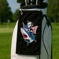 Abraham Lincoln Riding A Shark 4th Of July Golf Towel thumb 2