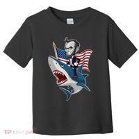 Abraham Lincoln Riding A Shark 4th Of July Toddler T-Shirt thumb 0
