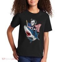 Abraham Lincoln Riding A Shark 4th Of July Kids T-Shirt thumb 2