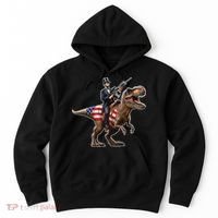 Abe Lincoln Riding Dinosaur July 4th Patriotic 2nd Amendment Hoodie thumb 0