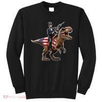 Abe Lincoln Riding Dinosaur July 4th Patriotic 2nd Amendment Sweatshirt thumb 0