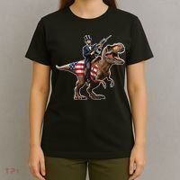 Abe Lincoln Riding Dinosaur July 4th Patriotic 2nd Amendment T-Shirt thumb 4