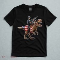 Abe Lincoln Riding Dinosaur July 4th Patriotic 2nd Amendment T-Shirt thumb 5