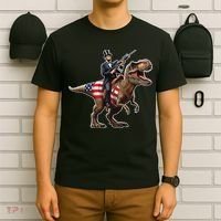 Abe Lincoln Riding Dinosaur July 4th Patriotic 2nd Amendment T-Shirt thumb 6