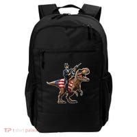 Abe Lincoln Riding Dinosaur July 4th Patriotic 2nd Amendment Backpack thumb 0