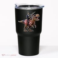 Abe Lincoln Riding Dinosaur July 4th Patriotic 2nd Amendment Tumbler thumb 0