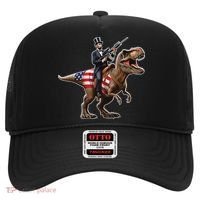 Abe Lincoln Riding Dinosaur July 4th Patriotic 2nd Amendment Hat thumb 0
