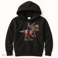 Abe Lincoln Riding Dinosaur July 4th Patriotic 2nd Amendment Kids Hoodie thumb 0