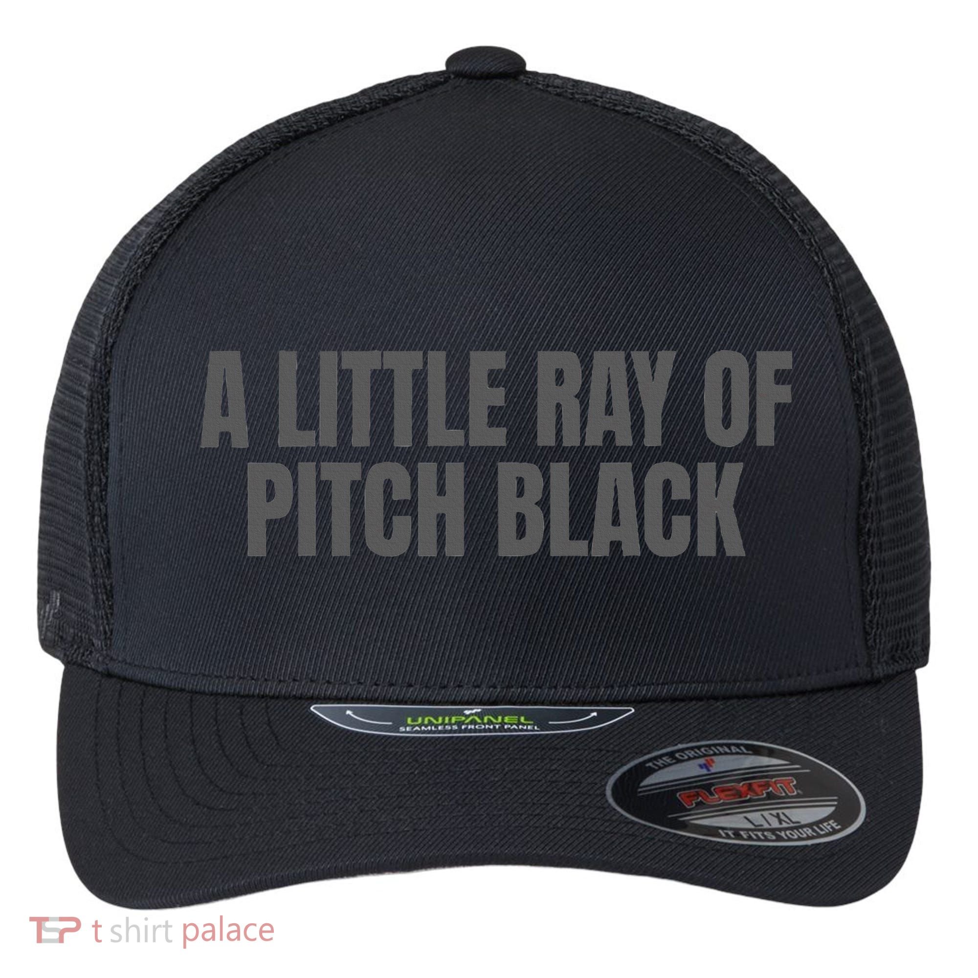 A Little Ray Of Pitch Black Flexfit Unipanel Trucker Cap