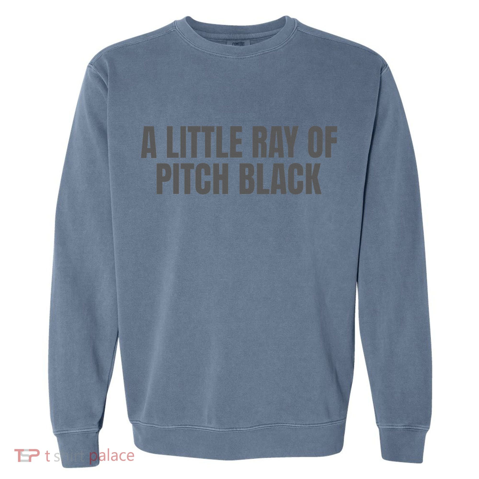 A Little Ray Of Pitch Black Garment-Dyed Sweatshirt