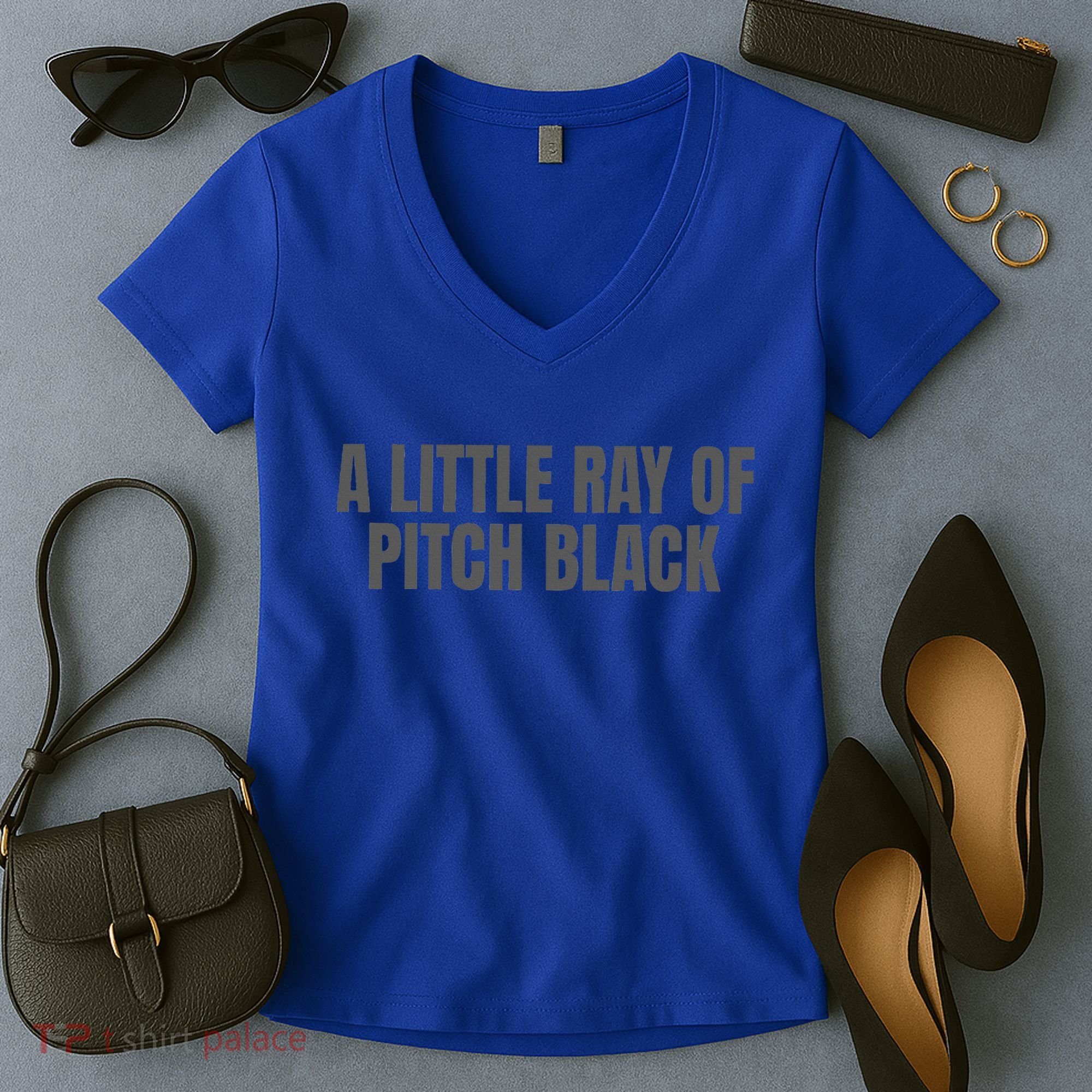 A Little Ray Of Pitch Black Women's V-Neck T-Shirt