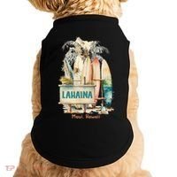 Aloha Lahaina Retro Floral Hibiscus Hawaii Palm Tree Doggie Tank thumb 0